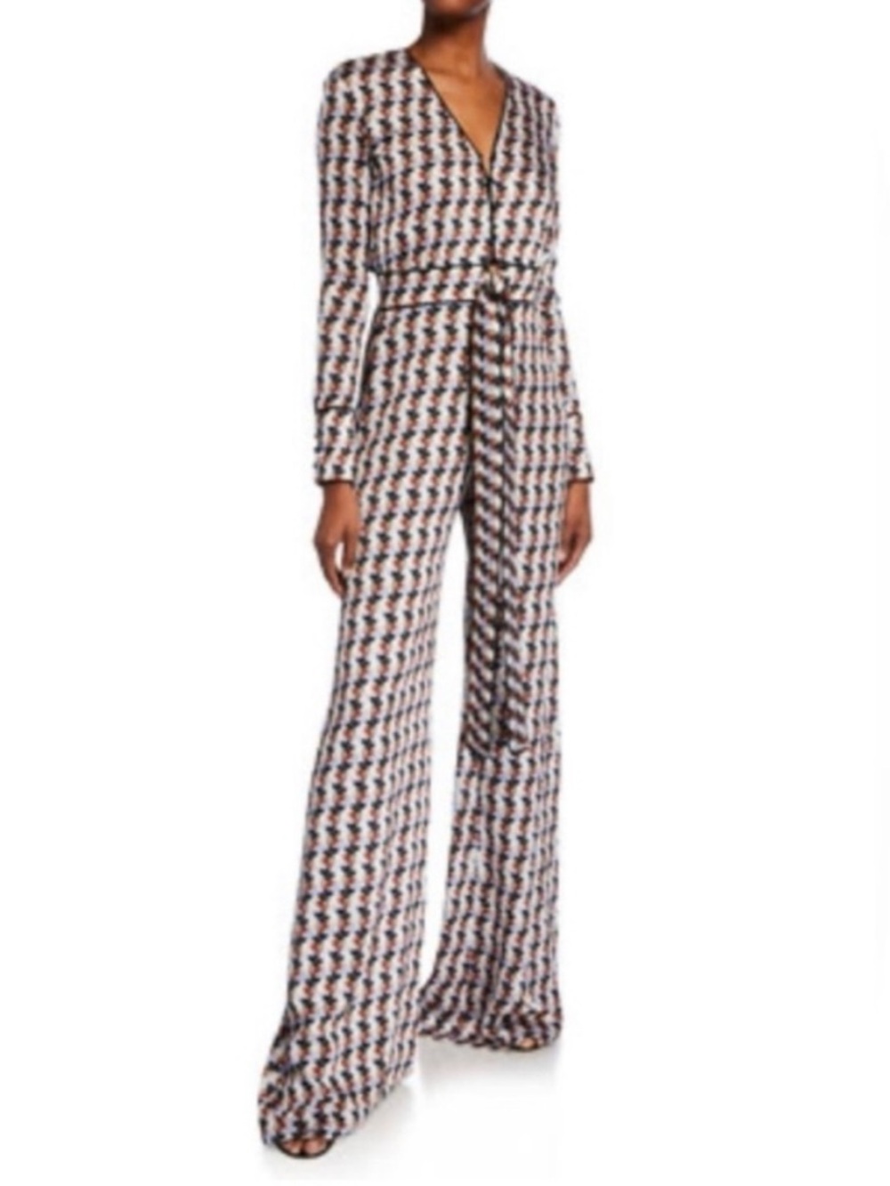 Alexis Yarra printed long sleeve tie front jumpsuit size small - Picture 2 of 8